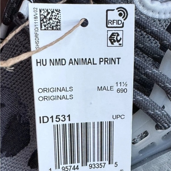 adidas Originals NMD Human Race x Pharrell Animal Print Sz  Ash Black ID1531 - Picture 3 of 11